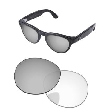 Imagem de PapaViva Lentes de substituição compatíveis com Ray-Ban Meta Headliner RW4009 50 mm óculos de sol Eclipse Silver Shield Photochromic Pro+