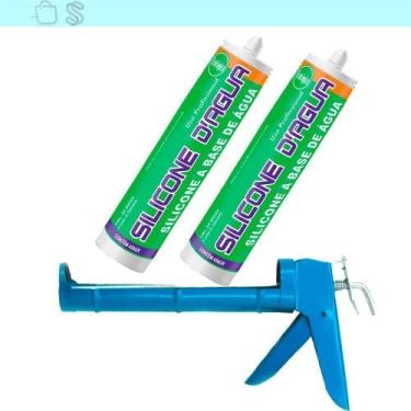 Imagem de Kit 2 Silicone Cinza Selante Acrílico Base Água E Aplicador Cinza - SB