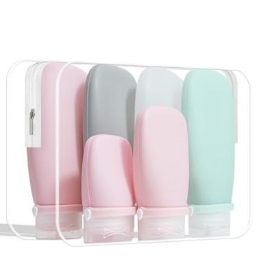 Imagem de Wzsipod Conjunto de 6 frascos de artigos de higiene pessoal à prova de vazamento – Garrafas de viagem de silicone à prova de vazamento Aprovadas pela TSA, 85 g + 59 g + 28 g Conjunto de higiene de