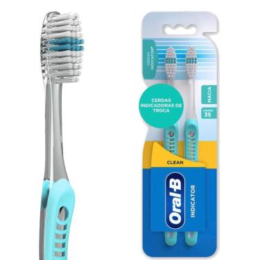 Imagem de Escova Dental Oral-B Clean Indicator Macia 2 Unidades