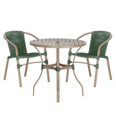 Imagem de 02 Cadeiras Floripa e Mesa Roma 80Cm Fendi e Corda Nautica Trama Origi