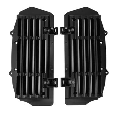 Imagem de Capa protetora de grade do radiador de motocicleta, 1 par de capa de proteção de grade do radiador fácil de instalar para 125 a TC125 FC 250 (preto)