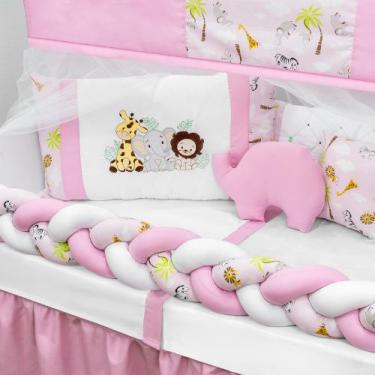 Imagem de Kit De Berço 12 Peças Americano Completo Tricot Enxoval Estampado Luxo