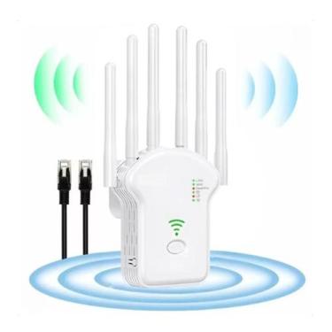 Imagem de Repetidor De Sinal Wifi Expansor Wireless Internet Roteador 6 Antenas 