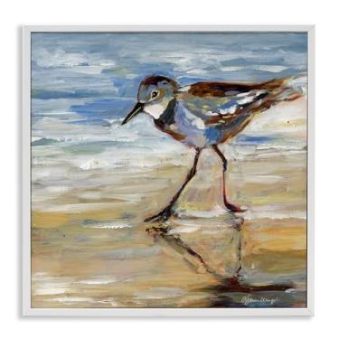 Imagem de Stupell Industries Sandpiper and Beach Tide White Framed Giclee Art Design por Susan Winget, 61 x 61 cm