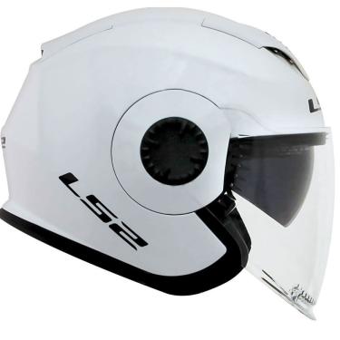 Imagem de Capacete Ls2 OF570 Verso Aberto Com Oculos Monocolor Branco