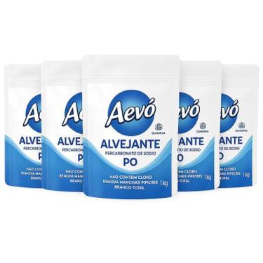 Imagem de Kit 5 Alvejante Aevó 1kg Sem Cloro Roupas Brancas - Quimivida