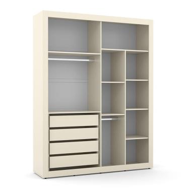 Imagem de Jogo de Quarto Infantil com Guarda Roupa 4 Portas e Cômoda Tutto New - Matic Móveis Off White