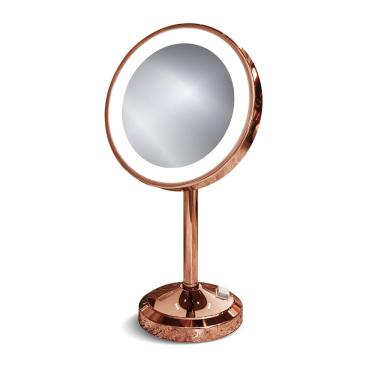 Imagem de Espelho Aumento 5x Luz Led E6590 Red Gold Italy Line