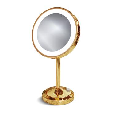 Imagem de Espelho Aumento 5x Luz Led E6590 Gold Italy Line