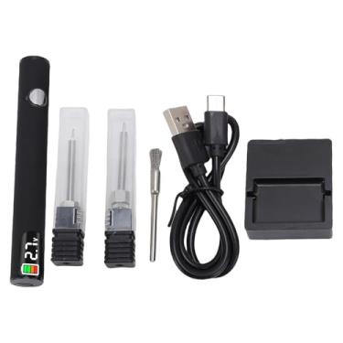 Imagem de AYNEFY Kit de Caneta Queimação de Roscas, 650mAh Cenagem de Vedação de Borda de Tecido de 650mAh Com Proteção Automática Display Digital 3 Ajustável para Costurar Projetos de Arte de (Preto)