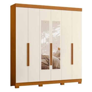 Imagem de Guarda Roupa Casal Vinci 6 Portas Cinamomo-off White Com Espelho - Móveis Albatroz Cinamomo-off White