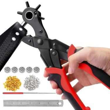 Imagem de KINGTOOL Furador De Couro Profissional 2 Em 1 Com Kit De Ilhós - Perfeito Para Cintos, Pulseiras De Relógio, Correias, Coleiras De Cachorro, Selas, Sapatos, Tecido, Projetos De Casa Ou Artesanato