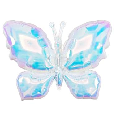 Imagem de Balão de borboleta borboletas gigantes balões de alumínio decoração de casamento ou festa de aniversário suprimentos de decoração tema borboleta (colorido transparente)