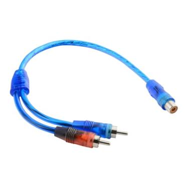 Imagem de BaotyJie Cabo de extensão de áudio RCA Conector Y Adaptador 30 cm Cabo de interconexão para amplificador Alto-falante de áudio Subwoofer, 1 Mulher para 2 Homens