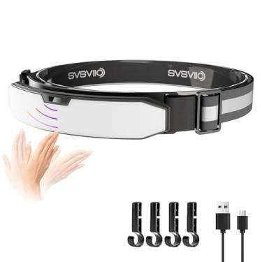 Imagem de svsviio K0209 Lanterna de cabeça recarregável de 1500 lúmens com sensor de movimento - lâmpada de cabeça de LED super brilhante, luzes de cabeça para testa, lanterna de cabeça, capacete para adultos