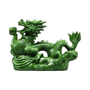 Imagem de Estátua De Dragão De Madeira Feng Shui De 4 Polegadas Para Decoração D