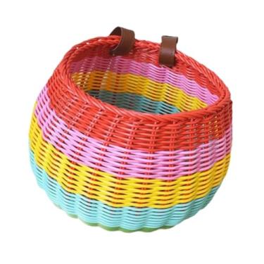Imagem de menolana Cesta de bicicleta infantil decorativa, suporte com guidão frontal removível, fácil instalação para meninas e meninos, compras, jardim e esportes