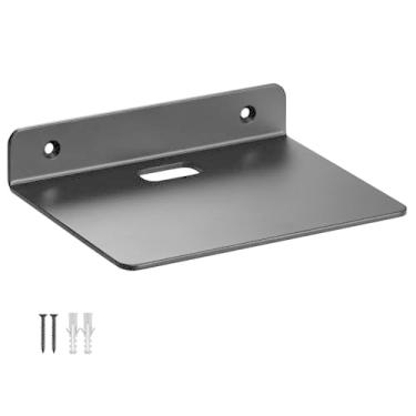 Imagem de YUjieSTC Prateleiras flutuantes para parede, prateleiras flutuantes de liga de alumínio de 3,0 mm de espessura, adequadas para quarto, sala de estar, banheiro, cozinha, escritório, etc. (preto, 15 cm)