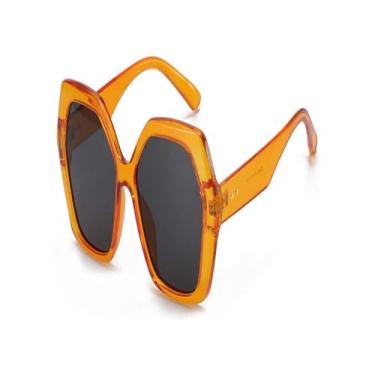 Imagem de Óculos de sol femininos ButterflyOversize, óculos de sol da moda, óculos de sol femininos UV400 para viagem, C2 Laranja