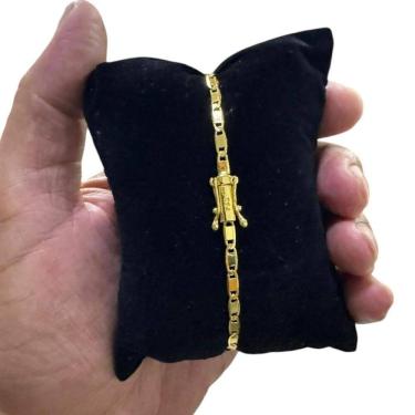 Imagem de Pulseira Piastrine 4Mm Fecho 750 Banhado A Ouro 18K Luxo