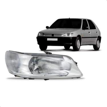 Imagem de Farol Peugeot 306 1997 1998 1999 2000 Lente Raiada - SP ACESSÓRIOS, Di