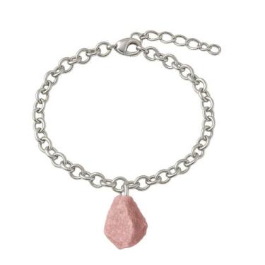 Imagem de Pulseira de Jaspe Rosa - Cristal Natural, Prata 925