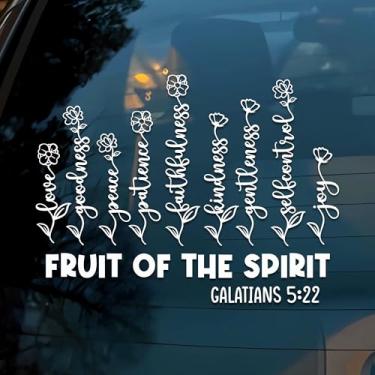 Imagem de Fruit of The Spirit Decalque de carro flor engraçada, cristão, citações de pastor, religioso, Jesus, versículo da Bíblia humor acessórios de janela de carro afirmações vinil impermeável 15 centímetros
