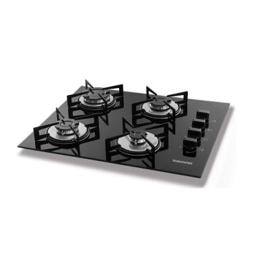 Imagem de Cooktop a Gás Suggar 4 Bocas 55cm Mesa Vidro Acendimento Lateral