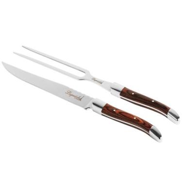 Imagem de Conj. Faca Garfo Laguiole La Tour Madeira/Aço Marrom 3, Marrom
