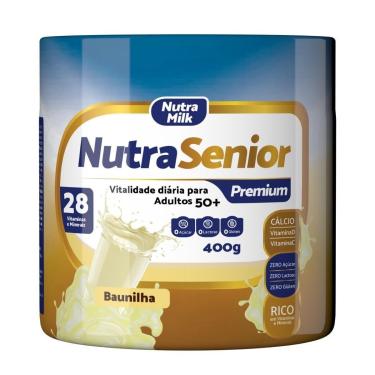 Imagem de Nutra Senior +50 Premium ZERO AÇUCAR e ZERO LACTOSE 400g - 28 Vitaminas e Minerais-Unissex