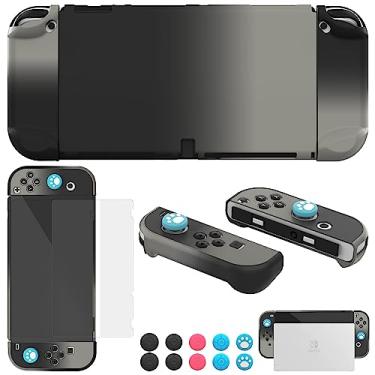 Imagem de COMCOOL Dockable Case for Nintendo Switch Oled - [9 FT Military Grade Drop Protection] [with Tempered Glass Screen Protector] Protective Cover for Nintendo Switch Oled - Black Offwhite
