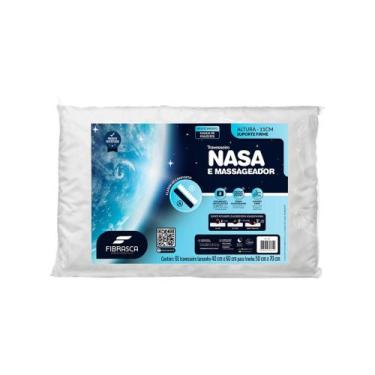 Imagem de Travesseiro NASA e Massageador Fibrasca 11cm  Dupla Face com Suporte, 