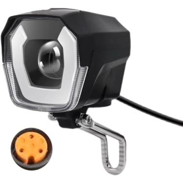Imagem de NULKOMMA Farol De Bicicleta Elétrica Para Passeios Noturnos, Conector Fêmea 3 Pinos, Luz Frontal Led, 24 V, 36 48 52 À Prova D'Água, Ultra Brilhante, Montagem Segurança No Garfo