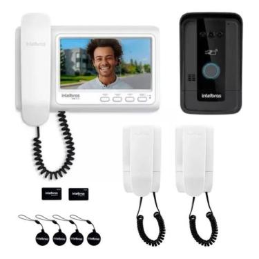 Imagem de Kit Video Porteiro Ivr 7 Id Intelbras Com 2 Extensão E Tags