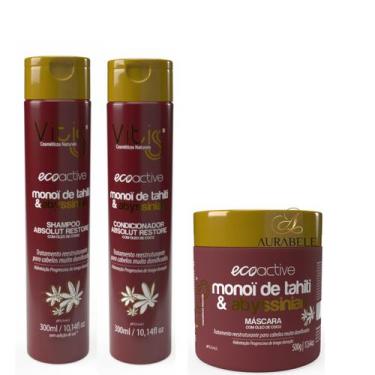 Imagem de Shampoo condicionador mascara Eco active Monoi tahiti Vitiss cabelo se