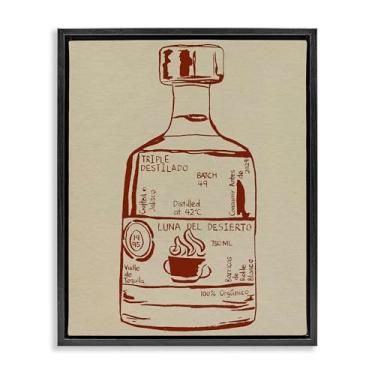 Imagem de Stupell Industries Arte de parede em tela flutuante emoldurada preta com essência de licor mínima por Melissa Wang, 53 x 43 cm