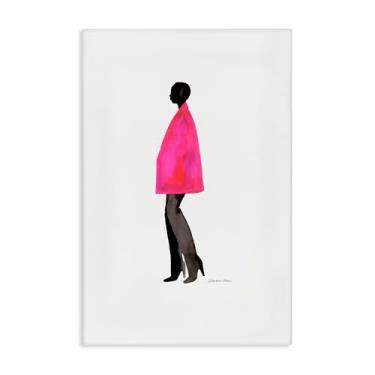 Imagem de Stupell Industries Design de arte de parede em tela com revestimento rosa fúcsia por Simone Elum, 91 x 61 cm