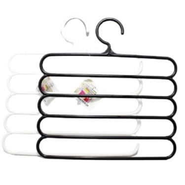 Imagem de Kit 2 Cabides Para Calças De Plástico Com 5 Divisórias