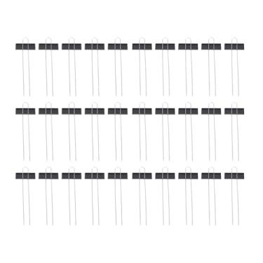 Imagem de Haofy 30 PCs Criados a Partir de Robustos Galvanizados de Aço de Aço de Metal Tag de 10,6 Polegadas para Mudas Flores Com Uma Caneta Reutilizável Tags de Berçário para Vegetais Altura (BLACK)