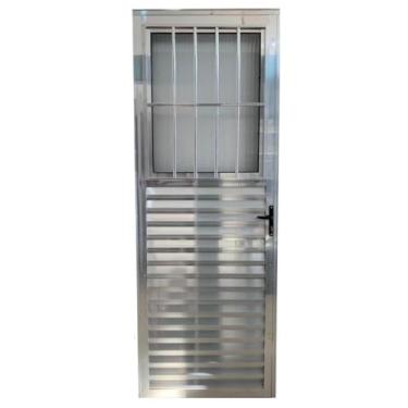Imagem de Porta social 2,10x80 lado ESQUERDO no alumínio brilhante