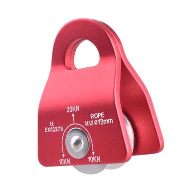 Imagem de Azarxis Polia giratória lateral micro 20 kN Prusik para corda de 0,51 polegadas/13 mm de corda/cabo de escalada arborista tirolesa levantamento de tirolesa arrastar resgate trabalho aerrial engate