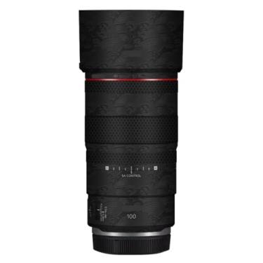 Imagem de Adesivo de câmera antiarranhões 100 2.8 capa de lente para Canon RF 100 mm F2.8 Película protetora macro decalque (onda preta)