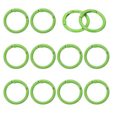 Imagem de YELARXI Anéis de metal com mola, porta-chaves de pressão de mola redonda colorido - adequado para (chaveiro - bolsa - bolsa - bolsa - cordão - artesanato faça você mesmo) pacote com 12 e 2,5 cm e