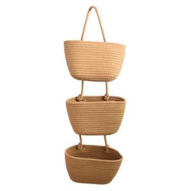 Imagem de XLWLLNJ Cesta suspensa sobre a porta, bolsas para pendurar na parede, para armazenamento, organizador de porta, cestas de berçário para cozinha