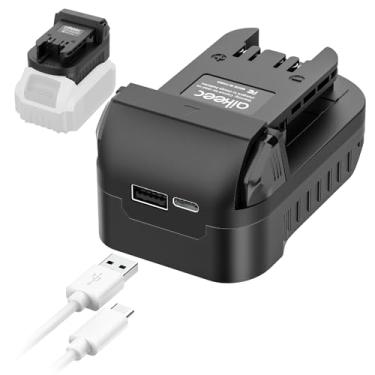 Imagem de Adaptador de bateria para Dewalt para bateria Miwaulkee, conversores de bateria com porta de carregador USB/tipo C, converta para DeWalt 18 V / 20 V Max bateria para Milwaukee 18 V bateria sem fios