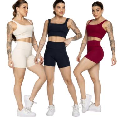 Imagem de KIT 3 Short Smart Verão Bella Fiore Shortinho Para Treino Academia Moda Fitness-Feminino