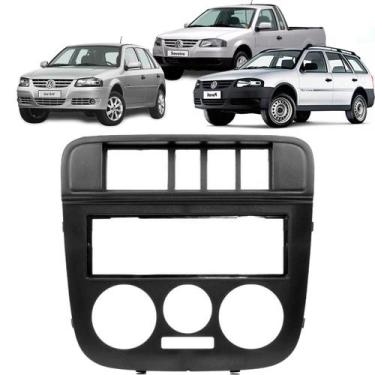 Imagem de Moldura painel gol g4 05/08 1 din prata furo 3 botoes volksw - Ecarfra