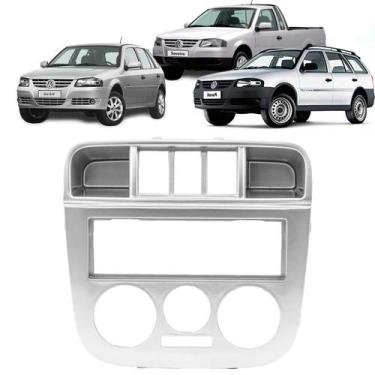 Imagem de Moldura painel gol g4 05/08 1 din prata furo 3 botoes volksw - Ecarfra