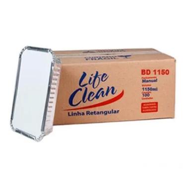 Imagem de Bandeja marmitex aluminio retangular 1150ml c/100 life clean